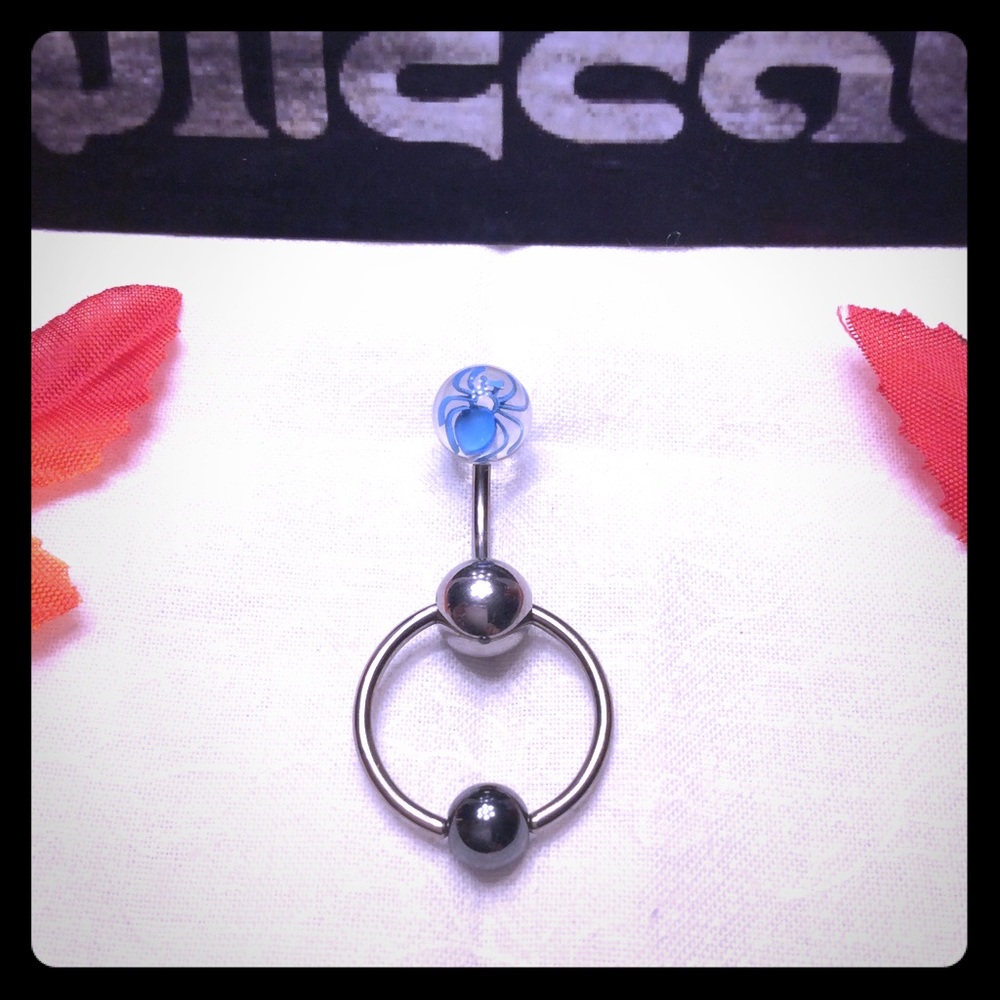 Wildcat Spider Ring Titanium Belly Piercing